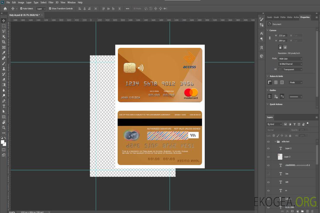 Burundi Accès à la carte bancaire mastercard template